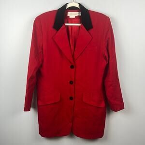 Vintage wool and velvet longline boyfriend blazer